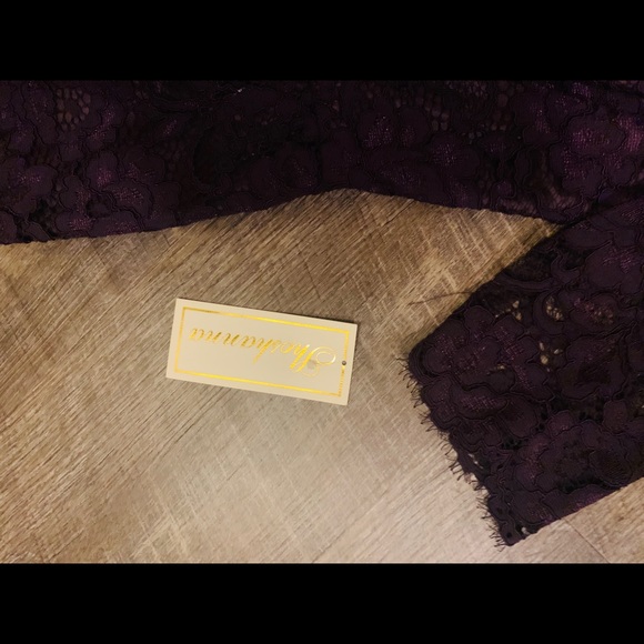 NWT Shoshanna Deep Purple Lace Dress Sz 2 - Picture 6 of 6